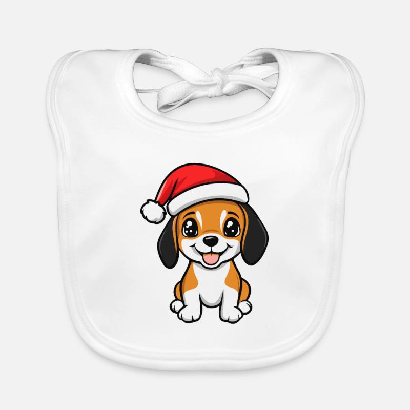 Beagle Chien Noël Bavoir bio Bébé