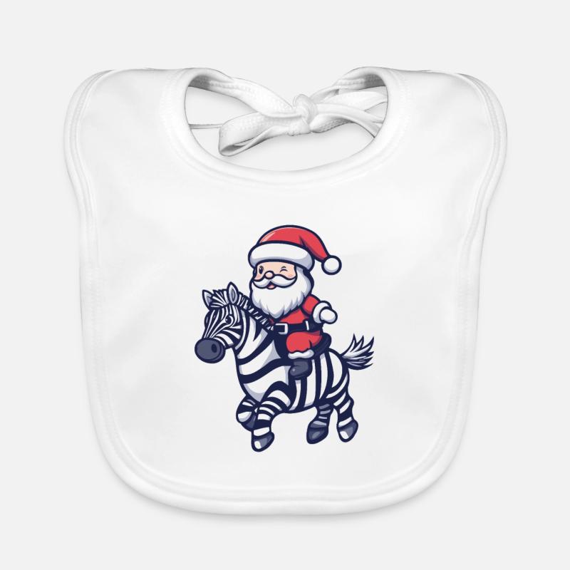 Zebra Weihnachtsmann Cartoon Baby Bio-Lätzchen
