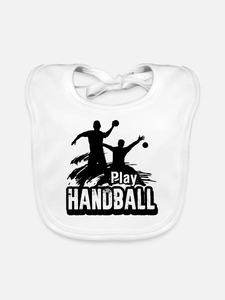 Play Handball - Organic Baby Bibs - white - Front