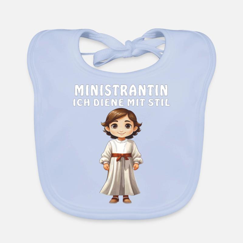 MINISTRANTIN ICH DIENE MIT STIL Baby Bio-Lätzchen