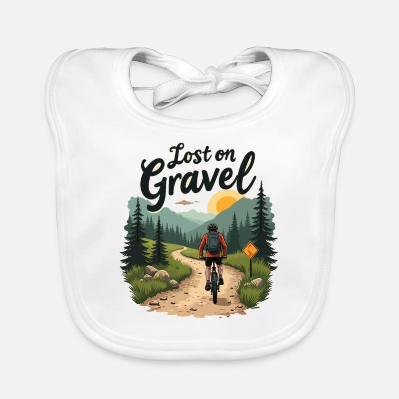 Perdu sur le gravier Vélo de gravier Vélos de gravier Bavoir bio Bébé