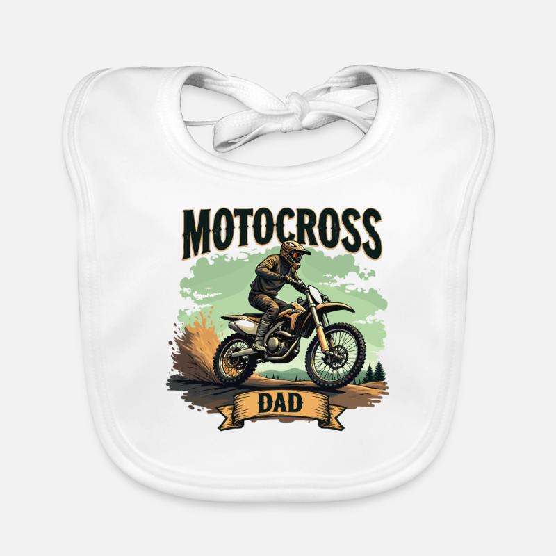 Motocross Dad – Action-packed design for dads Organic Baby Bibs
