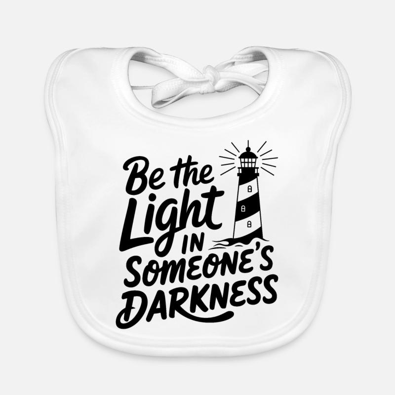 Lighthouse Motivational Saying - Positive Thinking Organic Baby Bibs