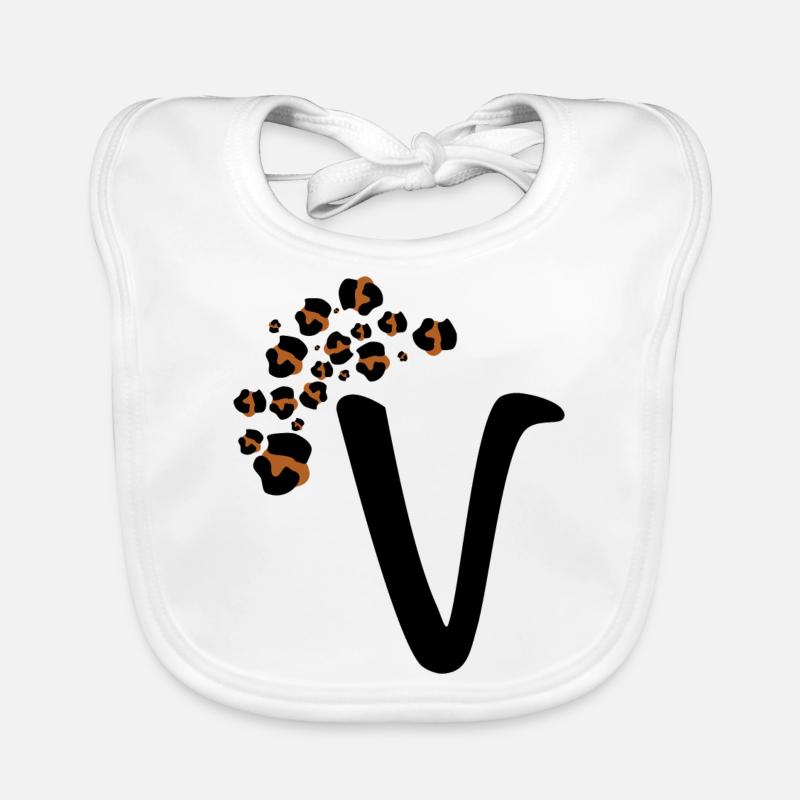 Letter v leopard patterns Organic Baby Bibs