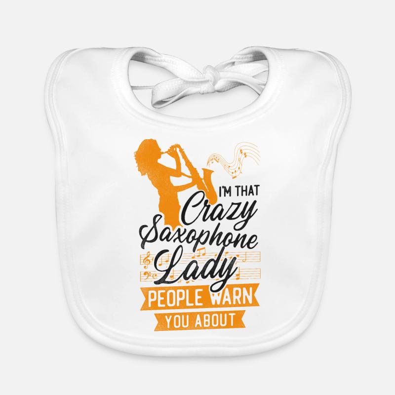 Saxophone I'm That Crazy Saxophone Baby Bio-Lätzchen
