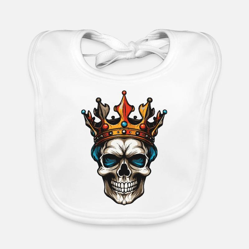 Skull King Crown Organic Baby Bibs