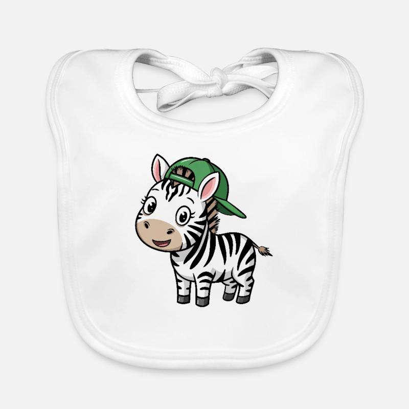 Süßes Zebra mit Mütze Baby Bio-Lätzchen