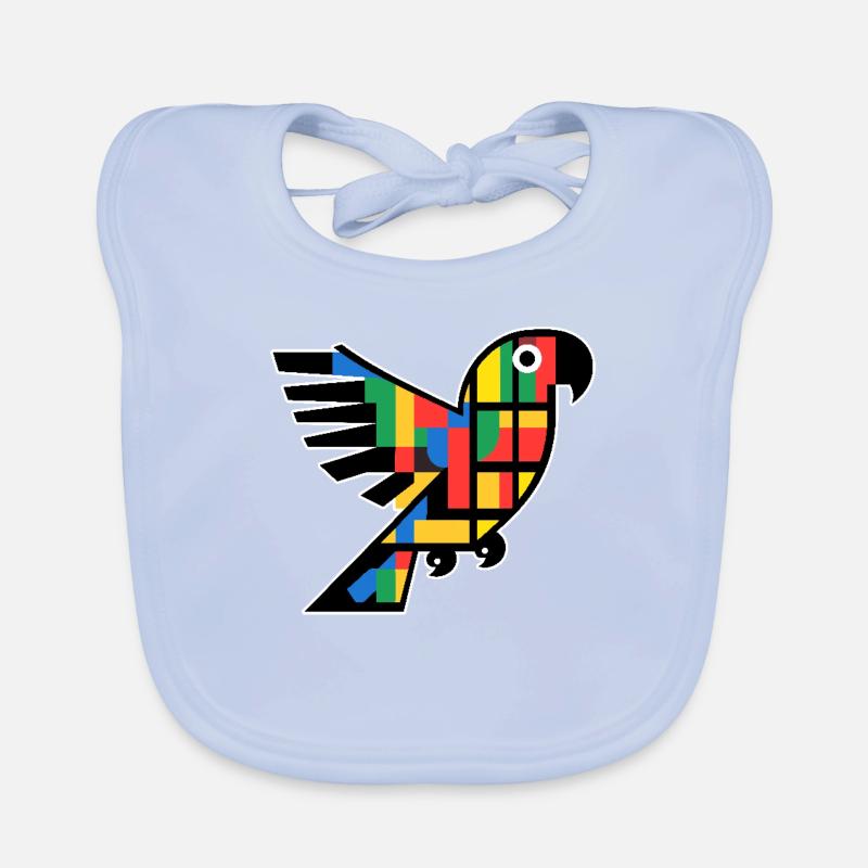 Abstract Cubism Parrot Organic Baby Bibs