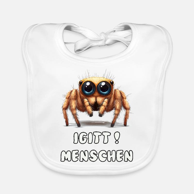 Lustige Spinne mit Spruch Baby Bio-Lätzchen