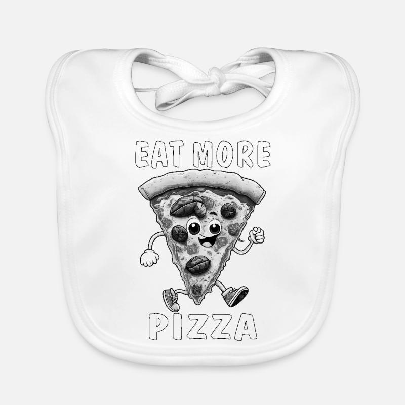 EAT MORE PIZZA Organic Baby Bibs