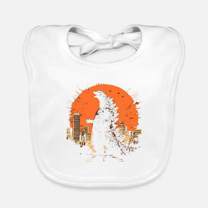 Kaiju Monster Design Sunset Geschenkidee Baby Bio-Lätzchen