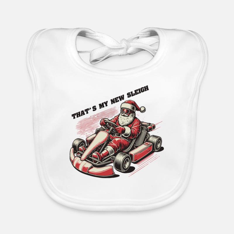 Weihnachtsmann Go-Kart Retro Design Schlitten Baby Bio-Lätzchen