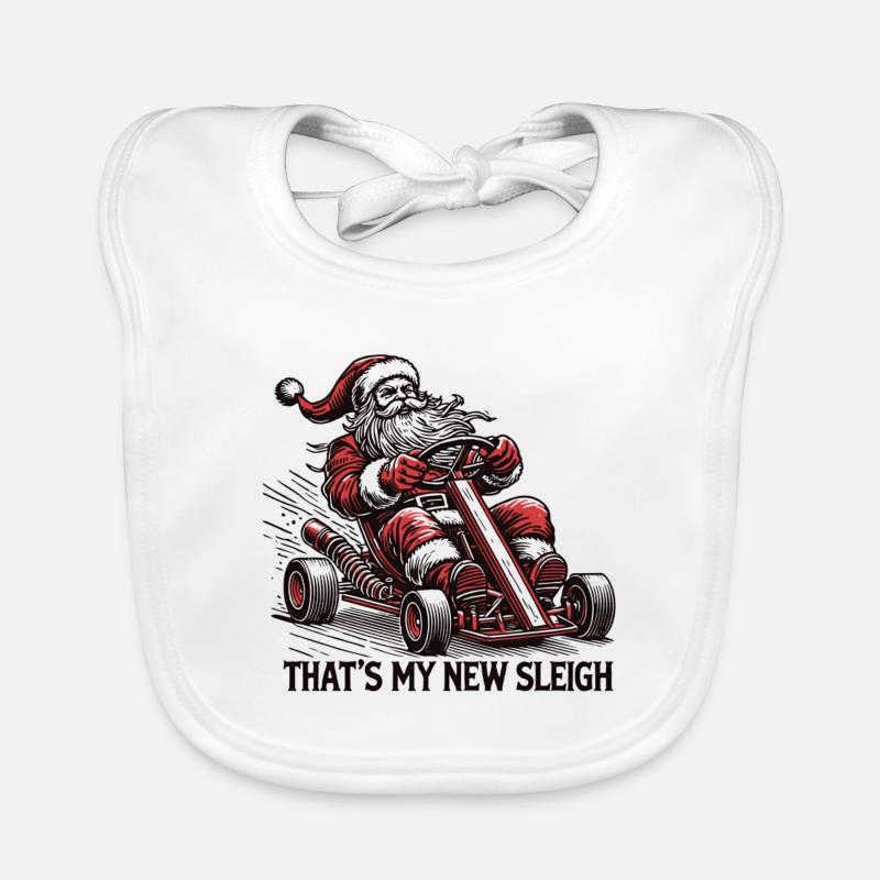 Weihnachtsmann Go-Kart Schlitten Baby Bio-Lätzchen