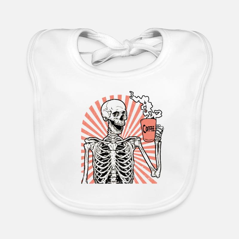 Skelett Männer Kaffee Staying Alive Baby Bio-Lätzchen