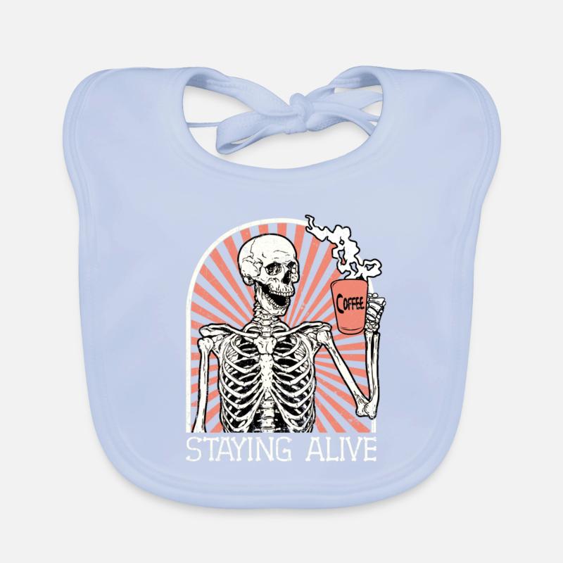 Skeleton Men Café Rester En Vie Bavoir bio Bébé