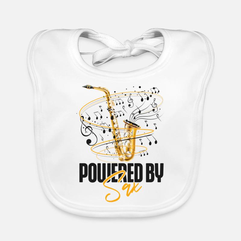 Saxophone Pun Powered By Sax Baby Bio-Lätzchen