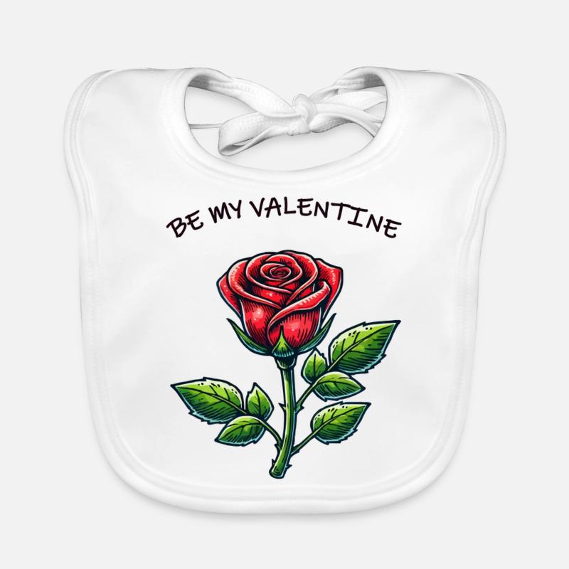 Rose Saint-Valentin Bavoir bio Bébé