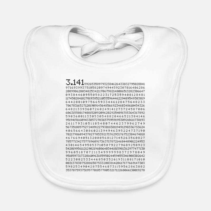 Pi Day 3,141 Number Sequence for Math Fans Organic Baby Bibs