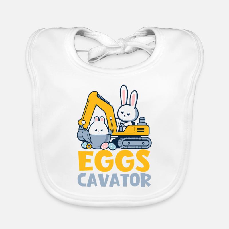 Eggs Cavator with Cute Rabbits Organic Baby Bibs