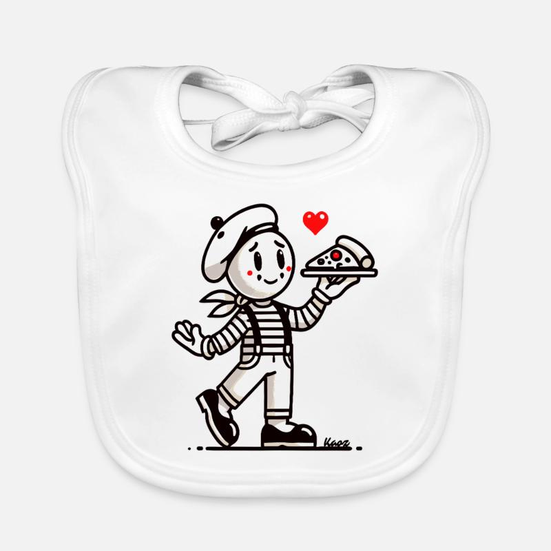 Mime français avec pizza Bavoir bio Bébé