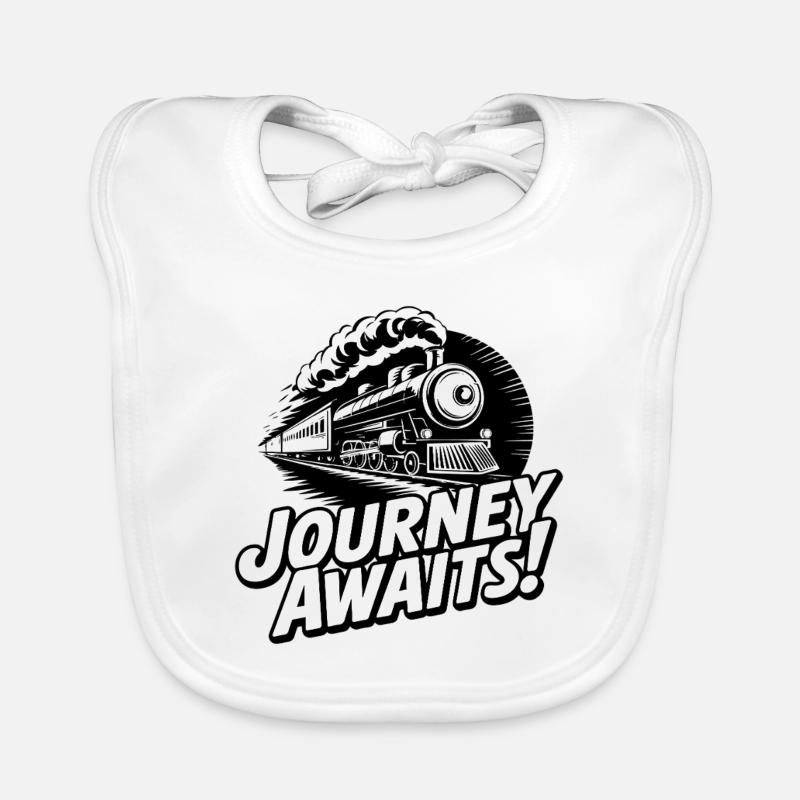 TRAIN JOURNEY AWAITS Organic Baby Bibs