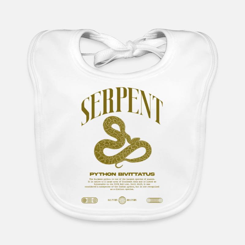 Burmese Python Modern Reptile Keeper Streetwear Organic Baby Bibs