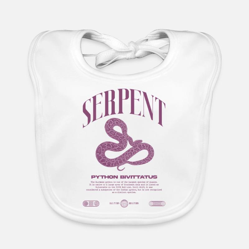 Burmese Python Modern Reptile Keeper Streetwear Organic Baby Bibs
