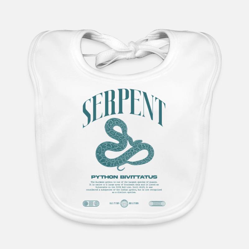 Burmese Python Modern Reptile Keeper Streetwear Organic Baby Bibs