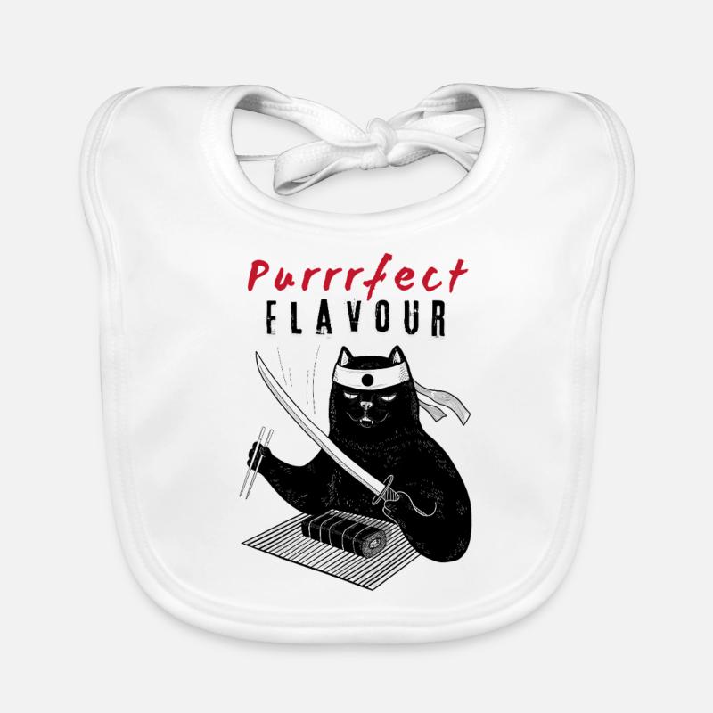 Purrrfect Flavour – Sushi Chef Cat Organic Baby Bibs