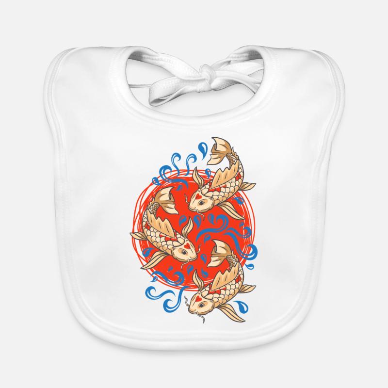Poissons Koi Koi Carpes Lovers Bavoir bio Bébé