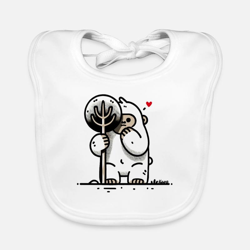 Petit gorille caché derrière un arbre Bavoir bio Bébé