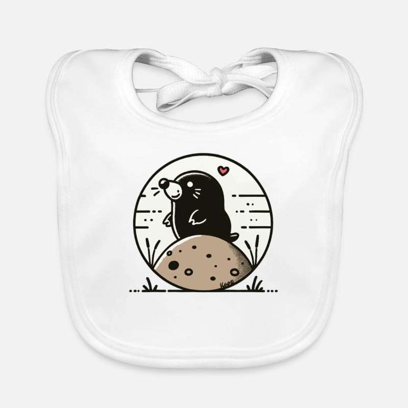 Happy mole on hill Organic Baby Bibs