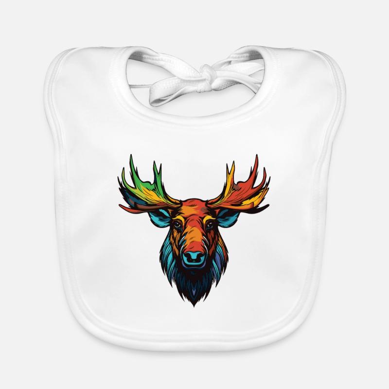 Moose Portrait Organic Baby Bibs