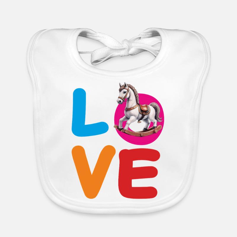 CHEVAL À BASCULE D’AMOUR Bavoir bio Bébé