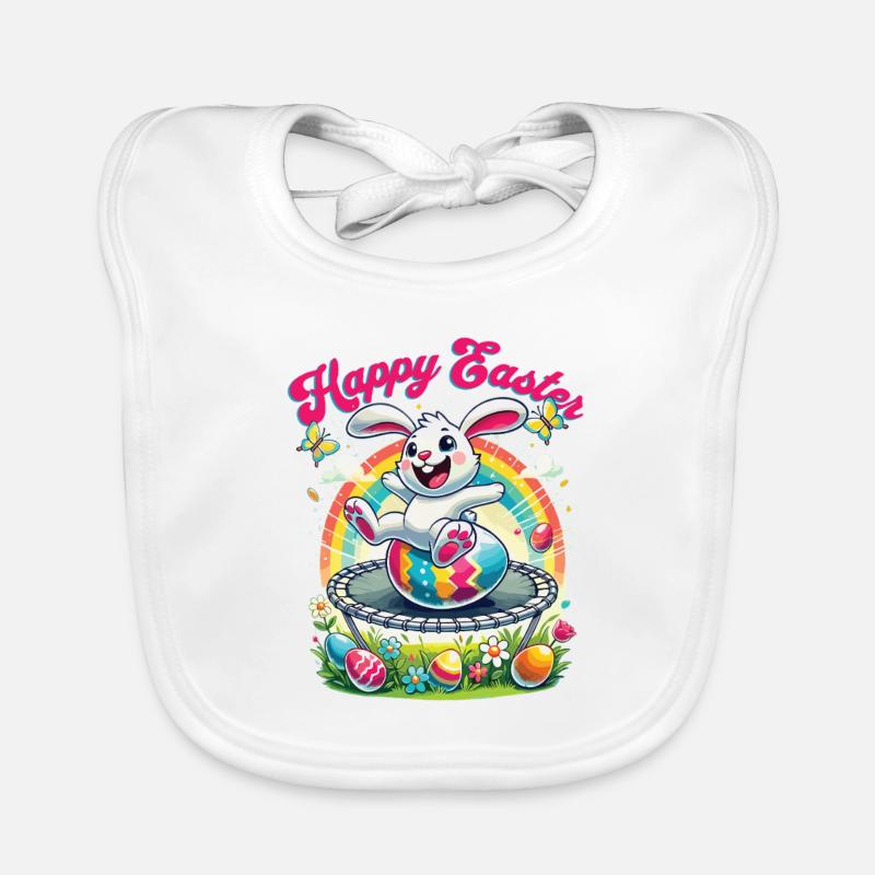 Easter Happy Easter Easter Bunny Easter Egg Spring Organic Baby Bibs