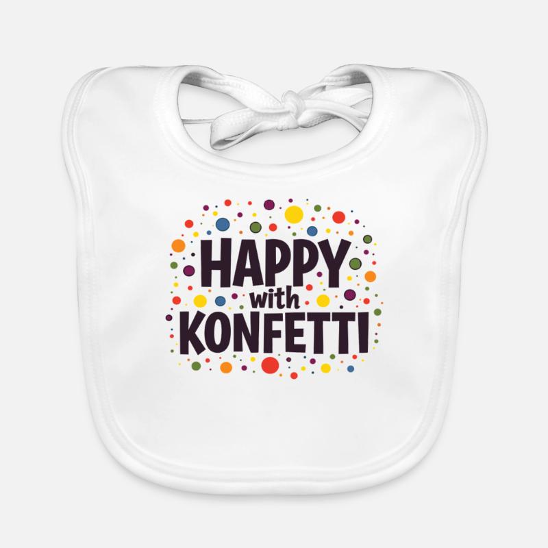 Carnival Costume Happy With Confetti Carnival Organic Baby Bibs