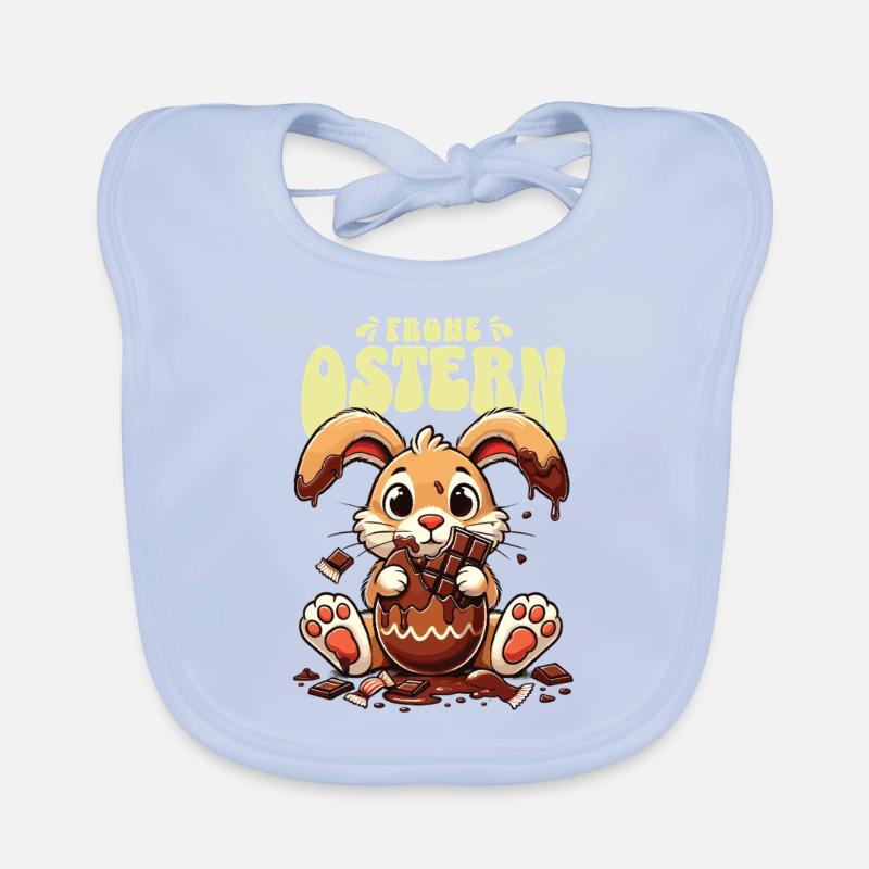 Dégustez du chocolat lapin de Pâques Bavoir bio Bébé