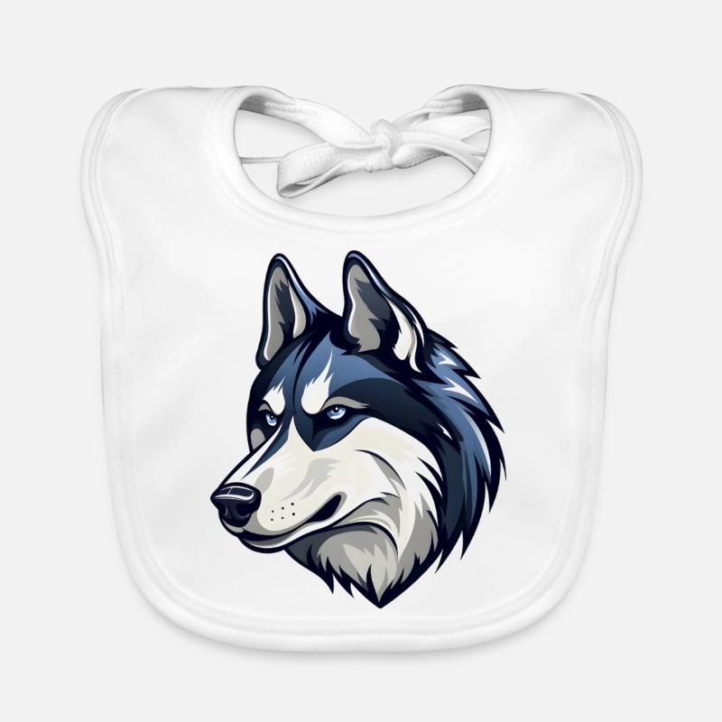 Cooler Husky mit bösem Blick Baby Bio-Lätzchen