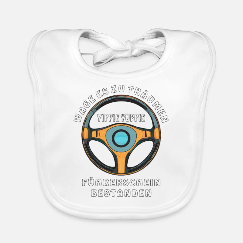 PERMIS DE CONDUIRE RÉUSSI - Bavoir bio Bébé - blanc