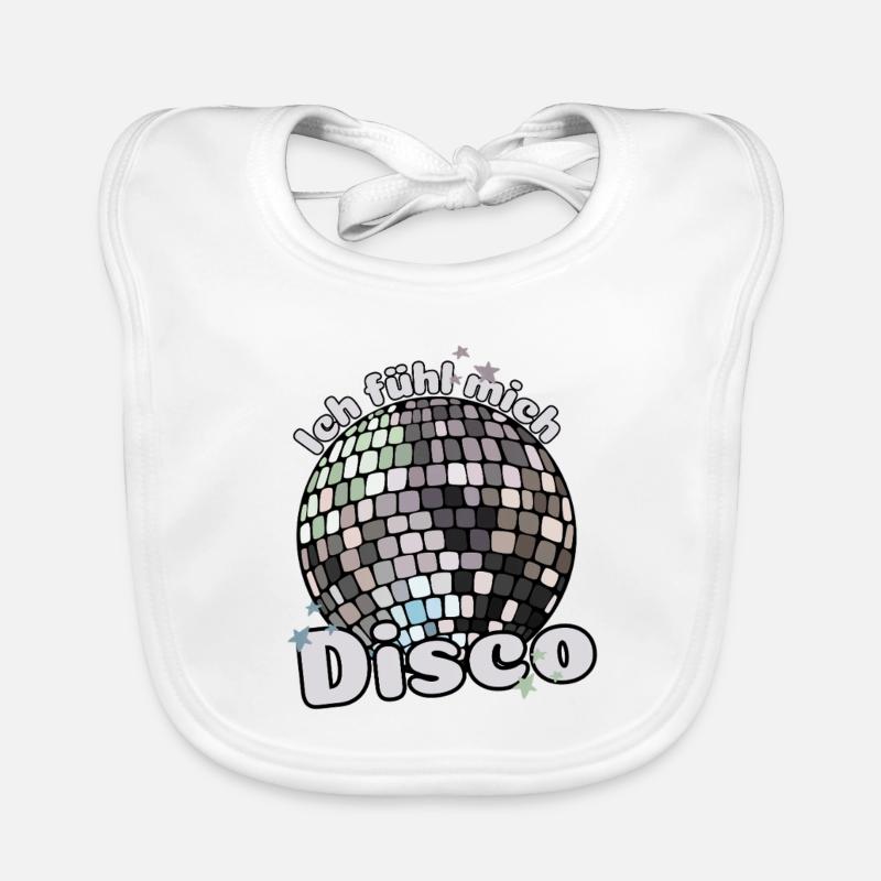 Ich fühl mich Disco! Diskothek Discokugel Spruch Baby Bio-Lätzchen