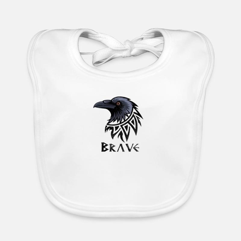 Tapferer Rabe: Emblem des Mutes Baby Bio-Lätzchen