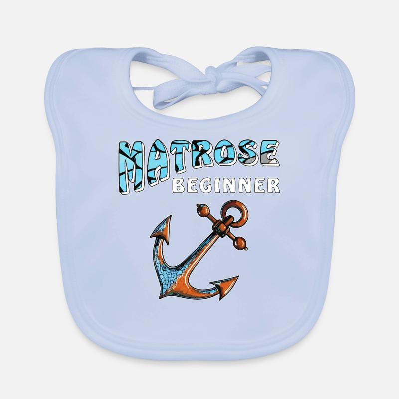 SHIP ANCHOR SAILOR BEGINNER Organic Baby Bibs