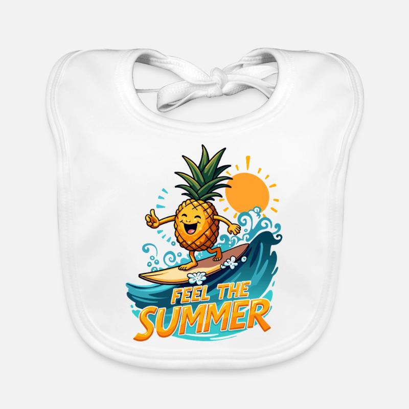 Ananas Surfer Surf Feel L’été Bavoir bio Bébé