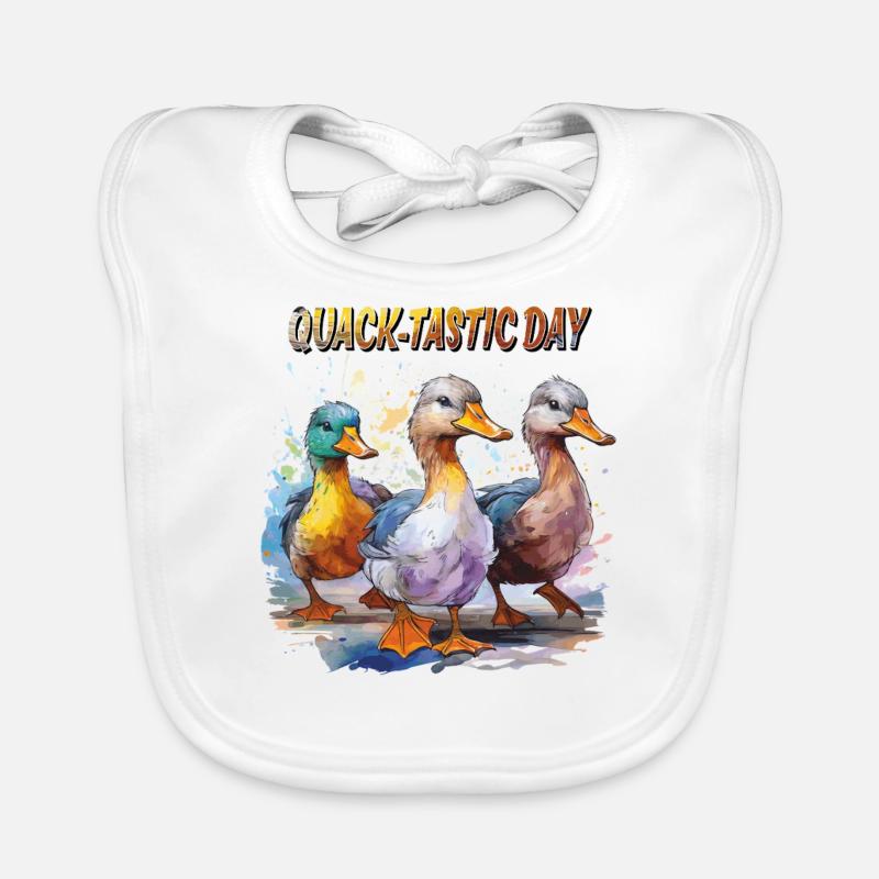 JOURNÉE DU CANARD COIN-TASTIQUE - Bavoir bio Bébé - blanc