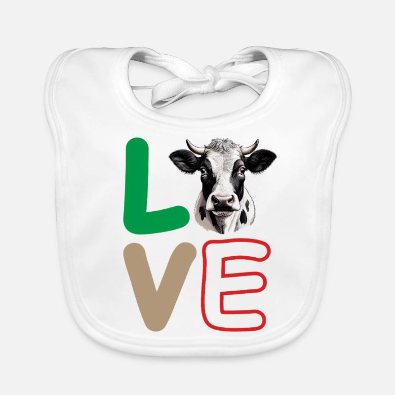 LOVE KUH KOPF Baby Bio-Lätzchen