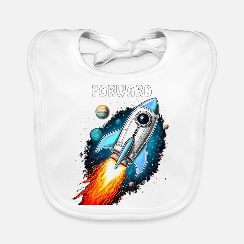 FUSÉE MARS EN AVANT Bavoir bio Bébé