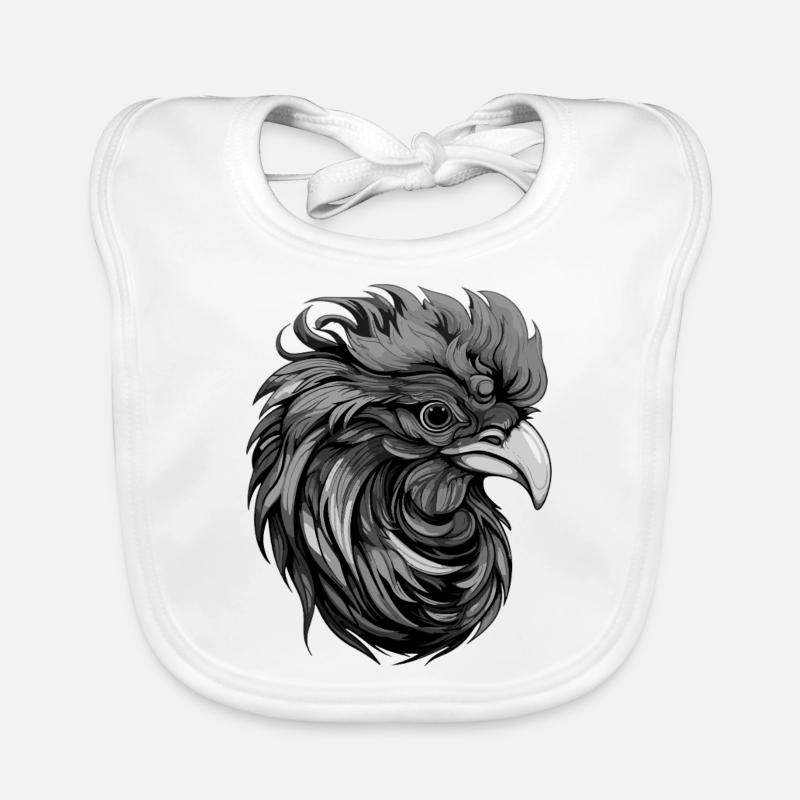 Portrait de coq Bavoir bio Bébé