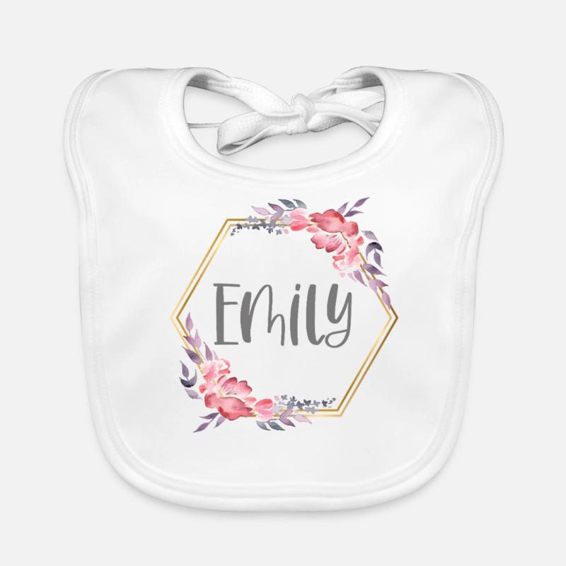 Emily Mädchen Name personalisiertes Geschenk Baby Bio-Lätzchen