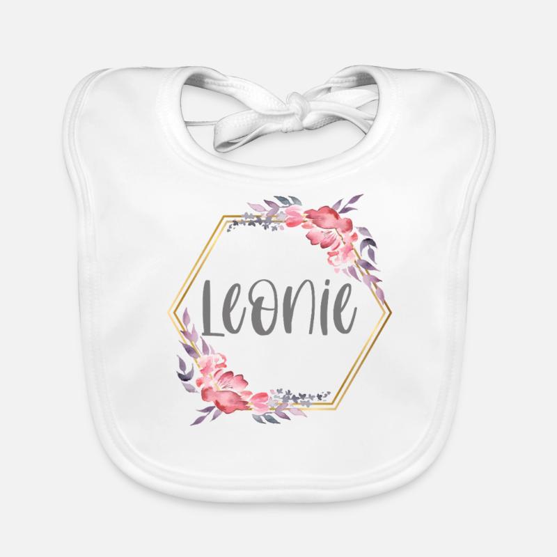 Leonie Mädchen Name personalisiertes Geschenk Baby Bio-Lätzchen