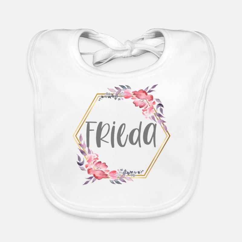 Frieda Mädchen Name personalisiertes Geschenk Baby Bio-Lätzchen